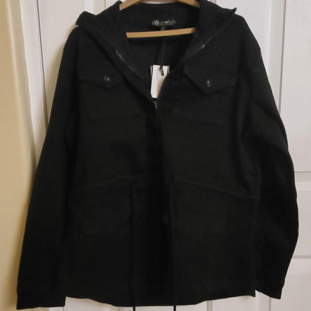 DG2 by Diane Gilman Virtual Stretch Zip-Front Anorak Jacket Black SIZE: SMALLNTW - Picture 3 of 11